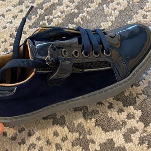 Girls navy lace up school shoe . Brand new !!!